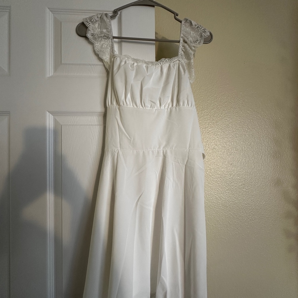 White corset back dress